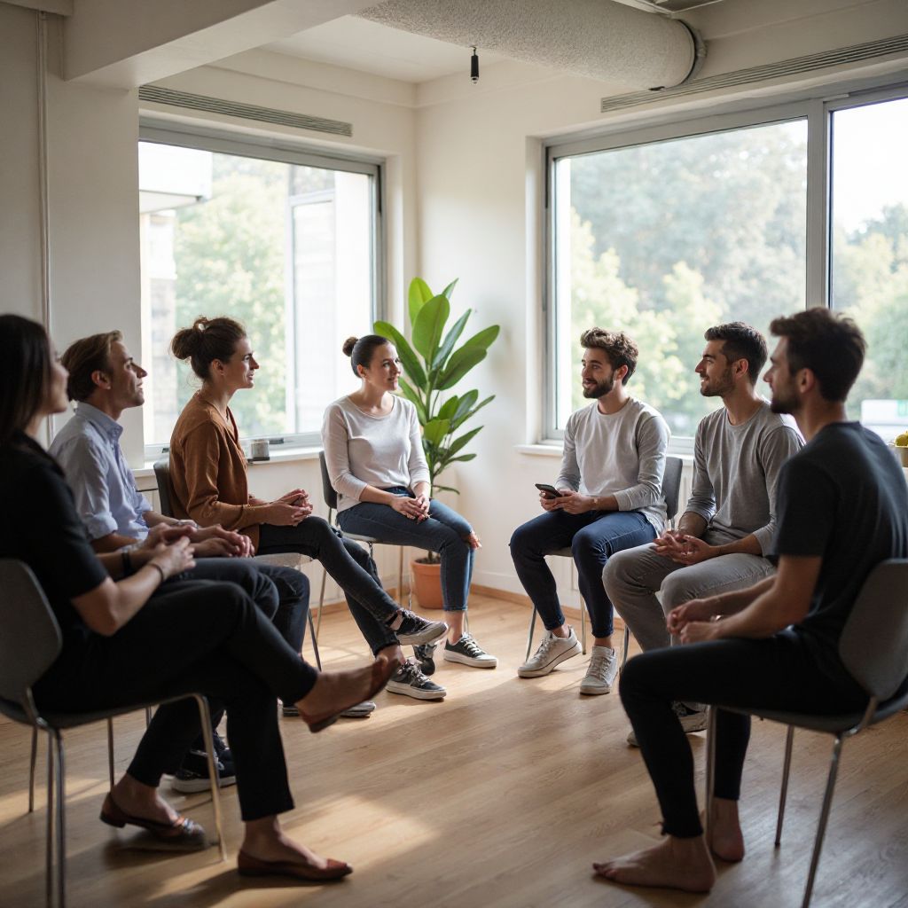 Group of people at a balance workshop